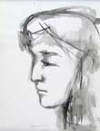 FIORELLA DIAMANTINI, Portrait of Letizia, brush and ink, washed